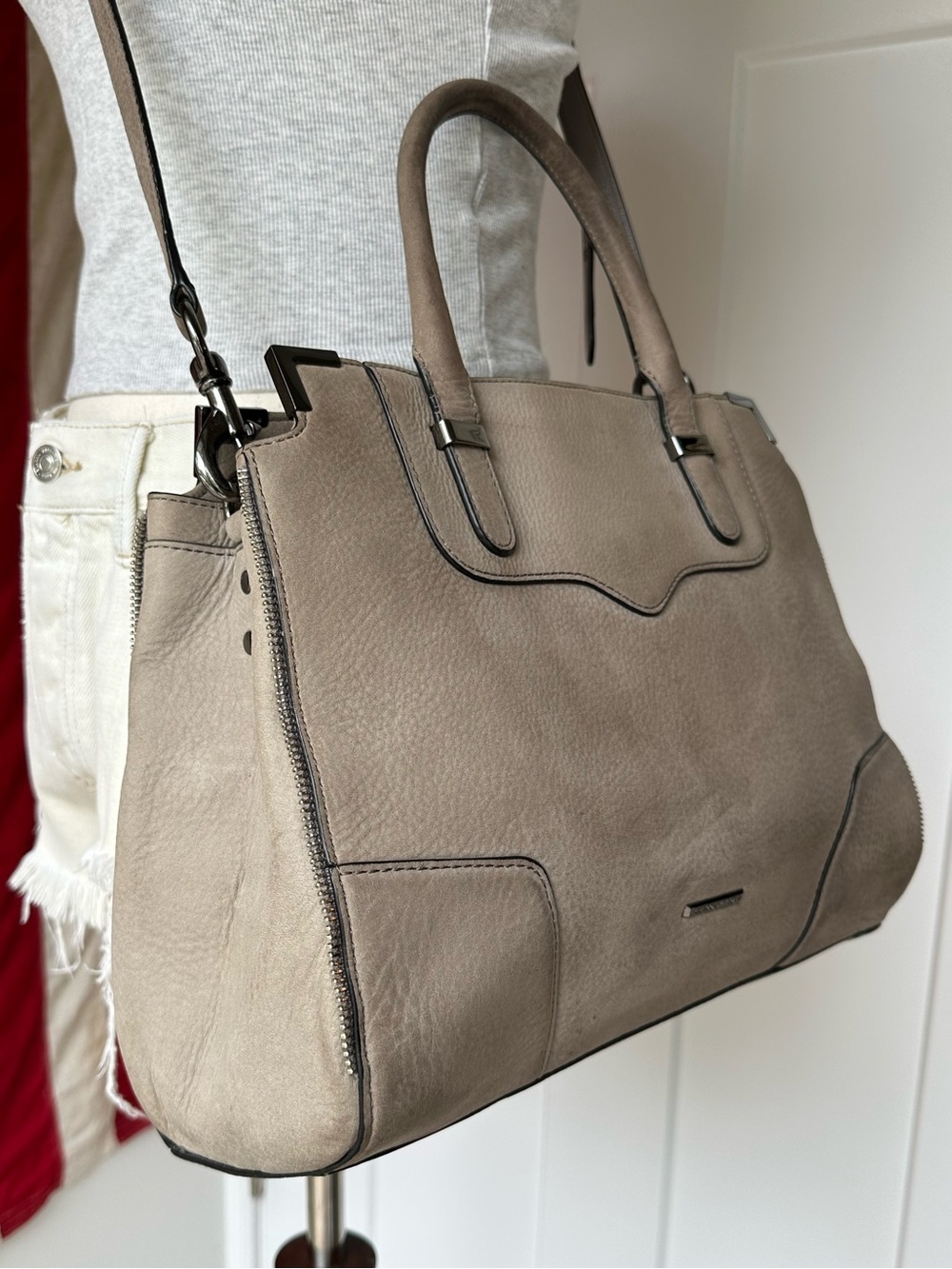 Rebecca Minkoff Crossbody Amorous Satchel Gray - Picture 3 of 11